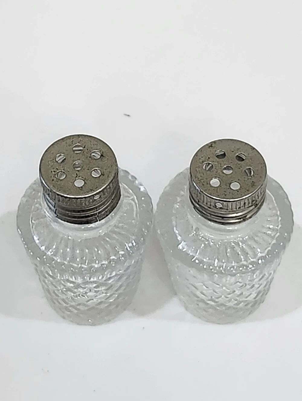 Vintage Salt & Pepper Shaker Set Mini Glass 1950s MCM